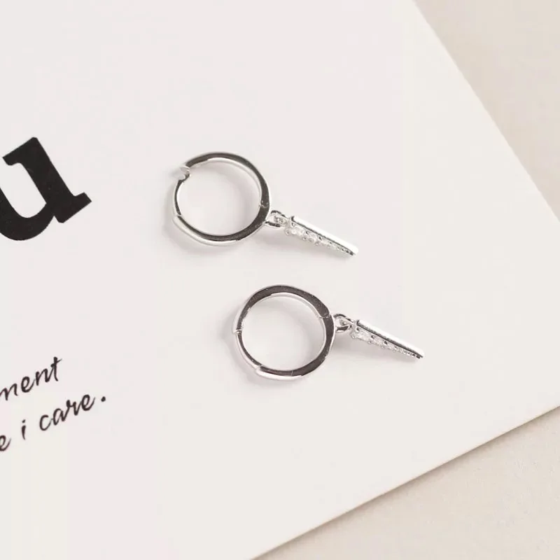 1 pair silver 9mm S925 Стерлинговое Серебро, серьги с цирконием, с кисточкой, для ушей, с пряжкой, геометрические, для мужчин, женщин, мальчиков, девочек, серебряные серьги, ювелирные изделия - Окраска металла: 1 pair silver 9mm