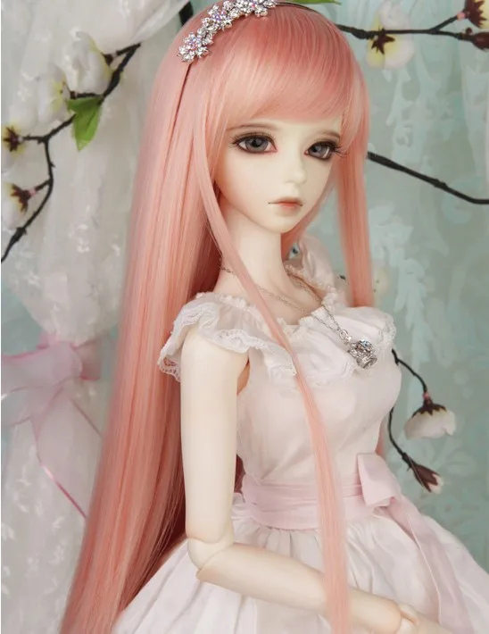 1/3 новый стиль Bjd Sd парик куклы высокая температура провод Длинные розовые прямые