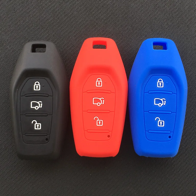 ZAD Silicone Rubber Car Key Case Cover Shell Skin Bag Holder set for Mahindra India Accessory 3 Buttons Fob Protection | Автомобили и