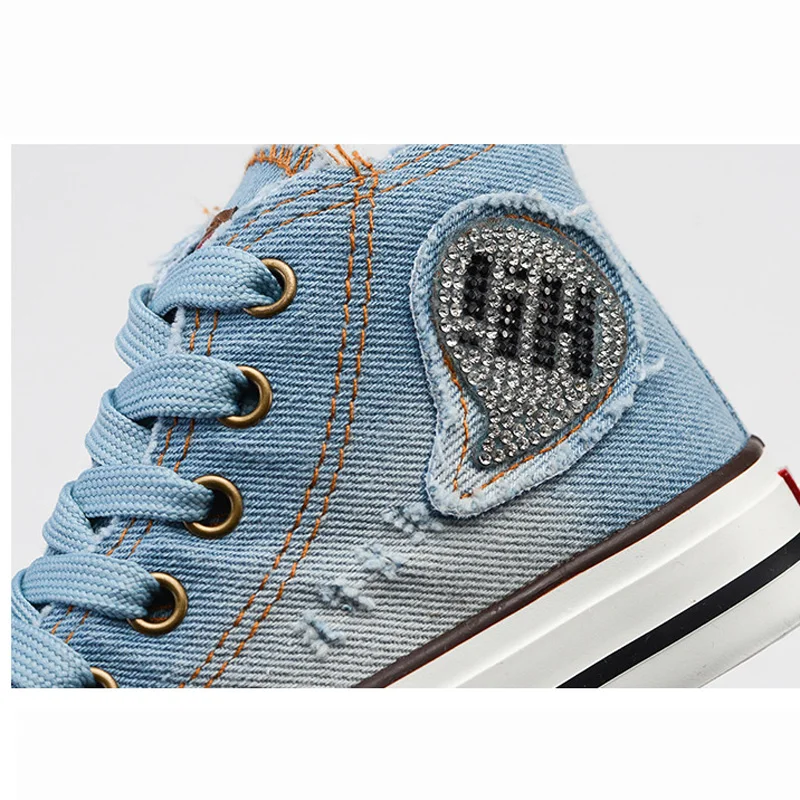 Новинка 2017 года Детские кроссовки с высоким берцем детская парусиновая обувь для