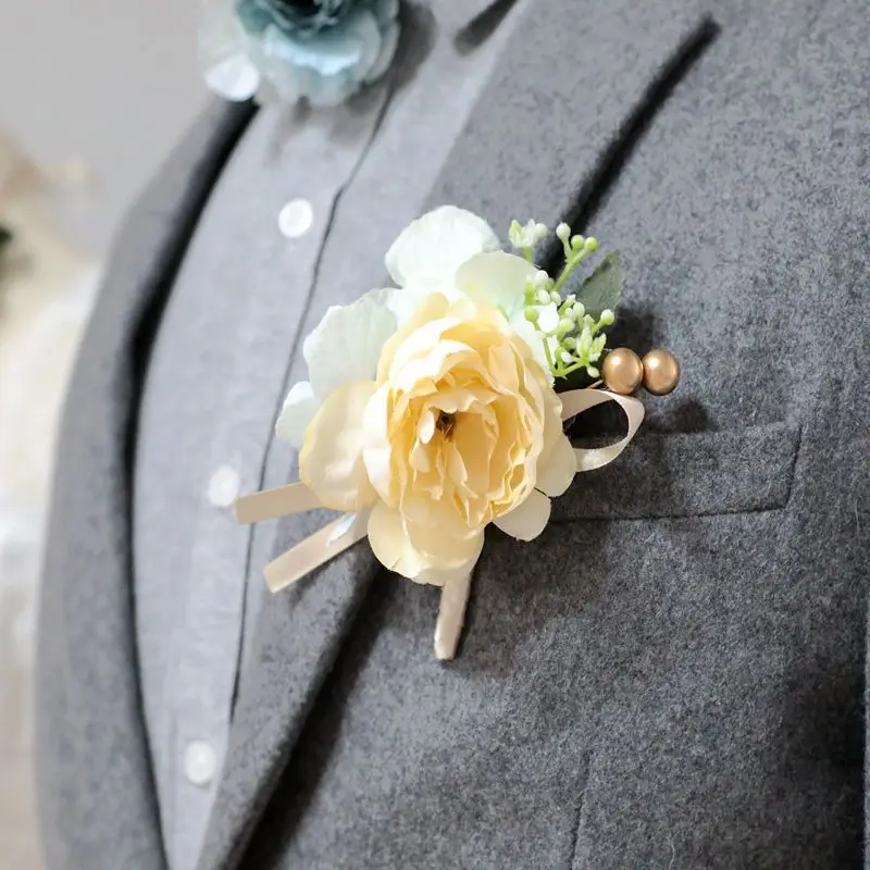 Ручной корсаж цветы выпускной браслеты корсажи ручная работа цветок фиолетовый