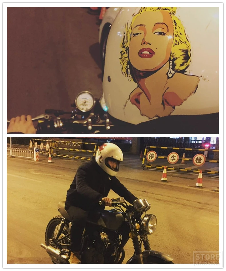 AMZ moto rcycle шлем винтажный moto cross шлем casco moto Retrol moto rbike Полный лицевой шлем с точечной сертификацией 5 цветов