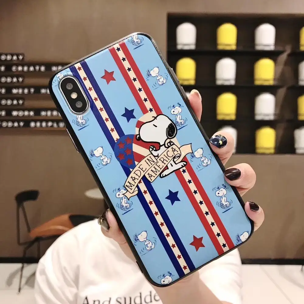 Cartoon Anime Snoopy Mobile Shell for Apple iphones 6/6s 6plus 7 8 7plus 8plus X XR Xs XSMax cute bus phone case | Мобильные