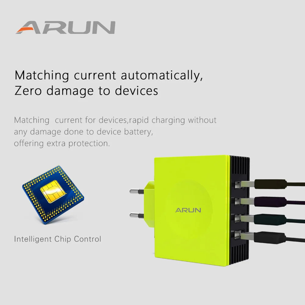Арун Quick Charge зарядное устройство несколько красочных 4 Порты USB Зарядное адаптер