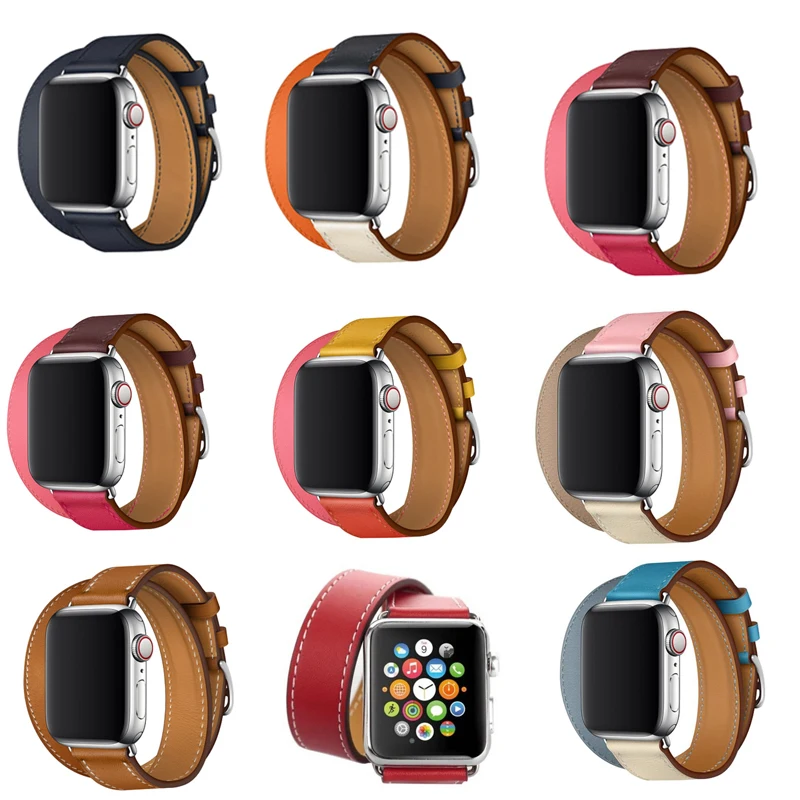 Кожаный ремешок для apple watch Hermes Double Tour band 44 мм 40 мм 42 мм 38 мм ремешок для часов iwatch series 5 4 3 2 1