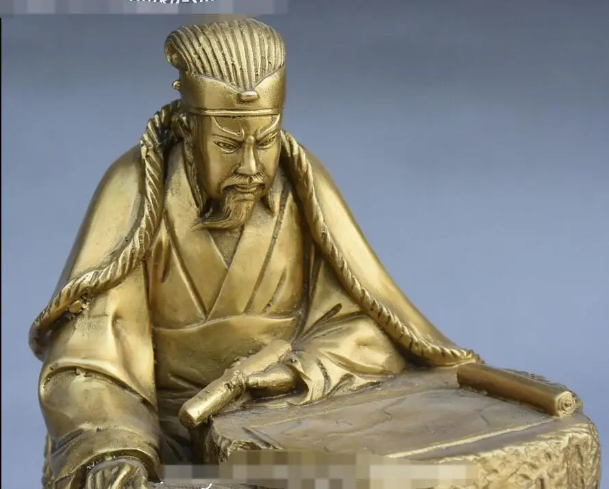 9 &quotкитайские древние три царства из чистой бронзы Статуя Дракона Zhuge Liang|statue