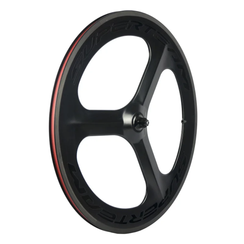 SUPERTEAM New decal 3spokes carbon wheels track bike front tri spokes road wheel clincher wheelset | Спорт и развлечения