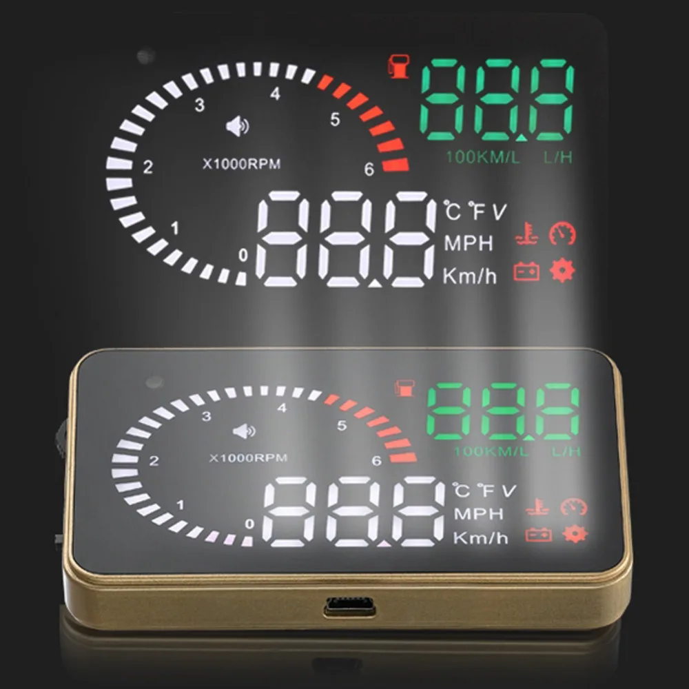 X6 Head Up Display OBD2 II 3 дюймов Автомобилей HUD Скорость Сигнализация Расход Топлива