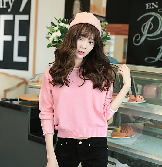 

Hitz round neck pullover short paragraph female hedging sweater women christmas sweater women winter jacket