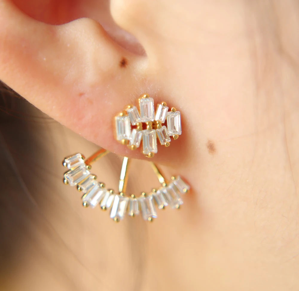 Женские серьги гвоздики с фианитами ААА летние 2017|women earrings|women fashion earringsearrings |