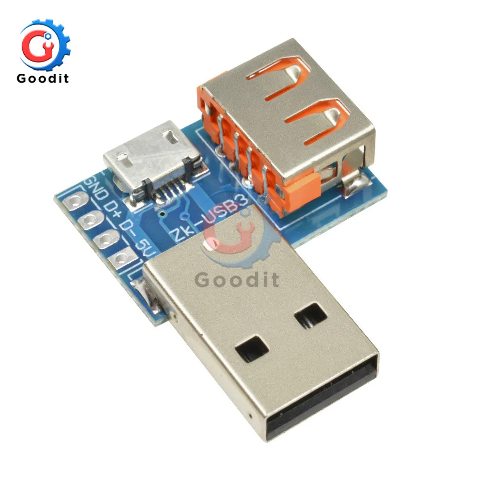 USB конвертер Стандартный тип A Мама папа для Micro на 4P терминал адаптера платы 2 54 мм