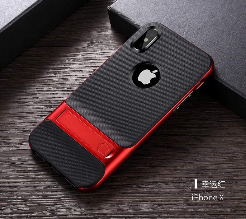 Для iPhone XS чехол TPU силиконовый+ PC подставка держатель чехол для iPhone X XS Max XR 7 Plus 11 Pro Max Жесткий противоударный пластиковый чехол
