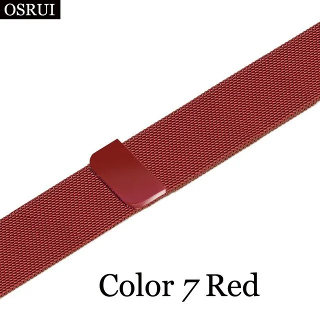Red 42 мм 38 мм 44 мм 40 мм ремешок для Apple Watch 4 3 2 1 ремешок для IWatch Миланский магнитный браслет из нержавеющей стали Петля аксессуары - Цвет ремешка: Red