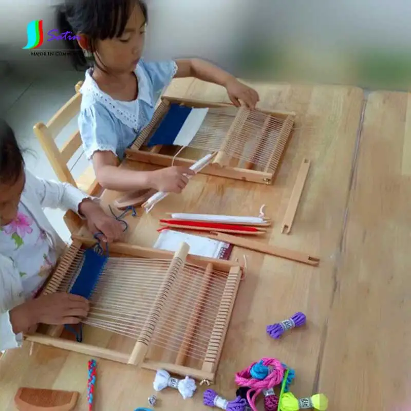 Бытовая миниатюрная деревянная вязальная машина для детей Детский ткацкий шарф