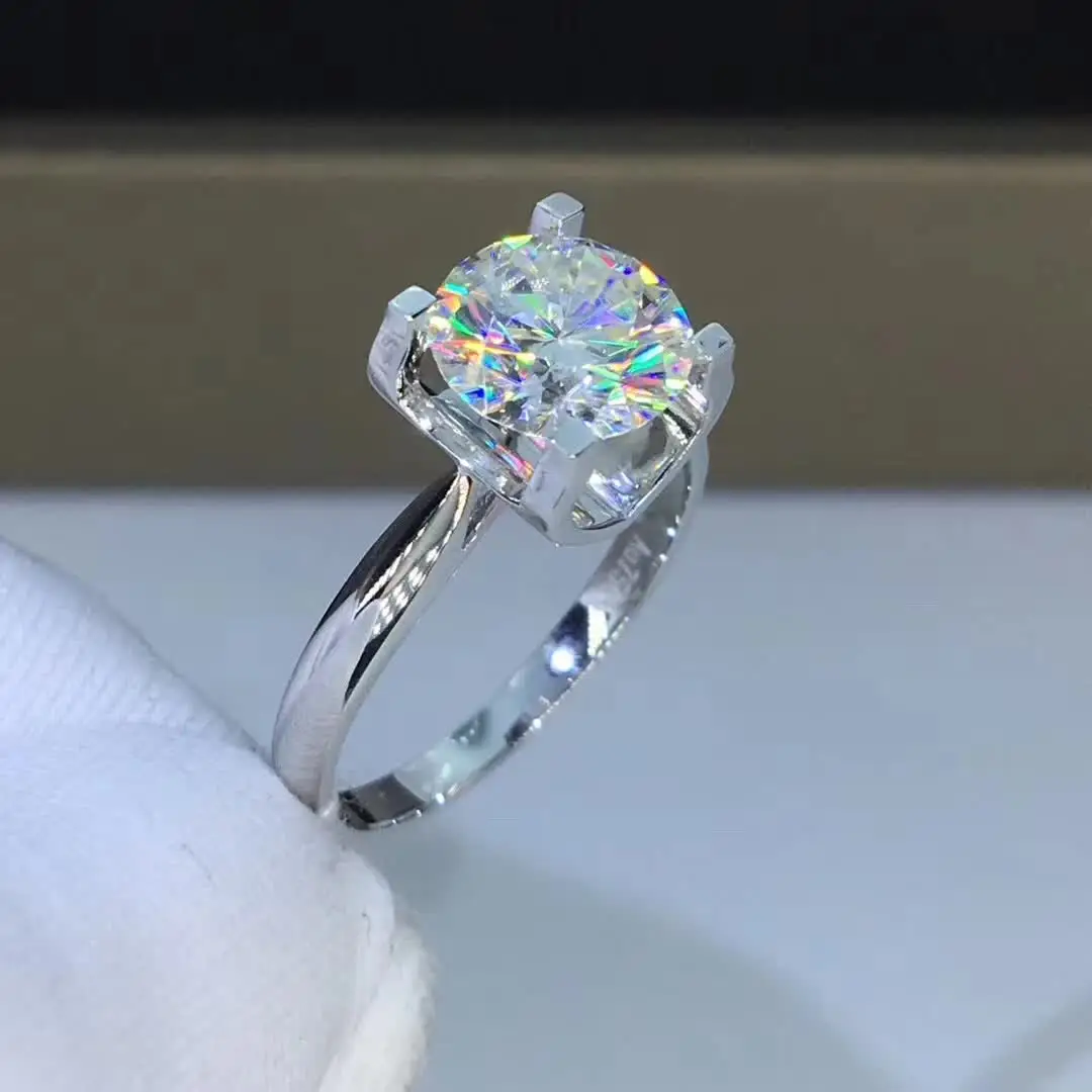 1ct карат муассанит обручальные кольца для женщин S925 серебро Платиновое Покрытие VVS1 четкость D Цвет
