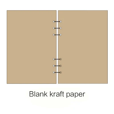 Blank kraft paper A7, A6, A5, прозрачный переплет с отрывными листами, записная книжка, внутренняя основная Обложка, записная книжка, пуля, журнал, планировщик, канцелярские принадлежности для офиса - Цвет: Blank kraft paper