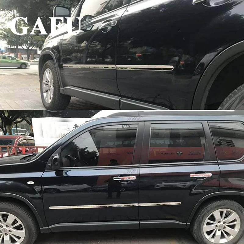 Для Nissan X-Trail T31 2007-2013 автомобильные аксессуары из нержавеющей стали, накладка на кузов, накладка на боковую дверь, 4 шт