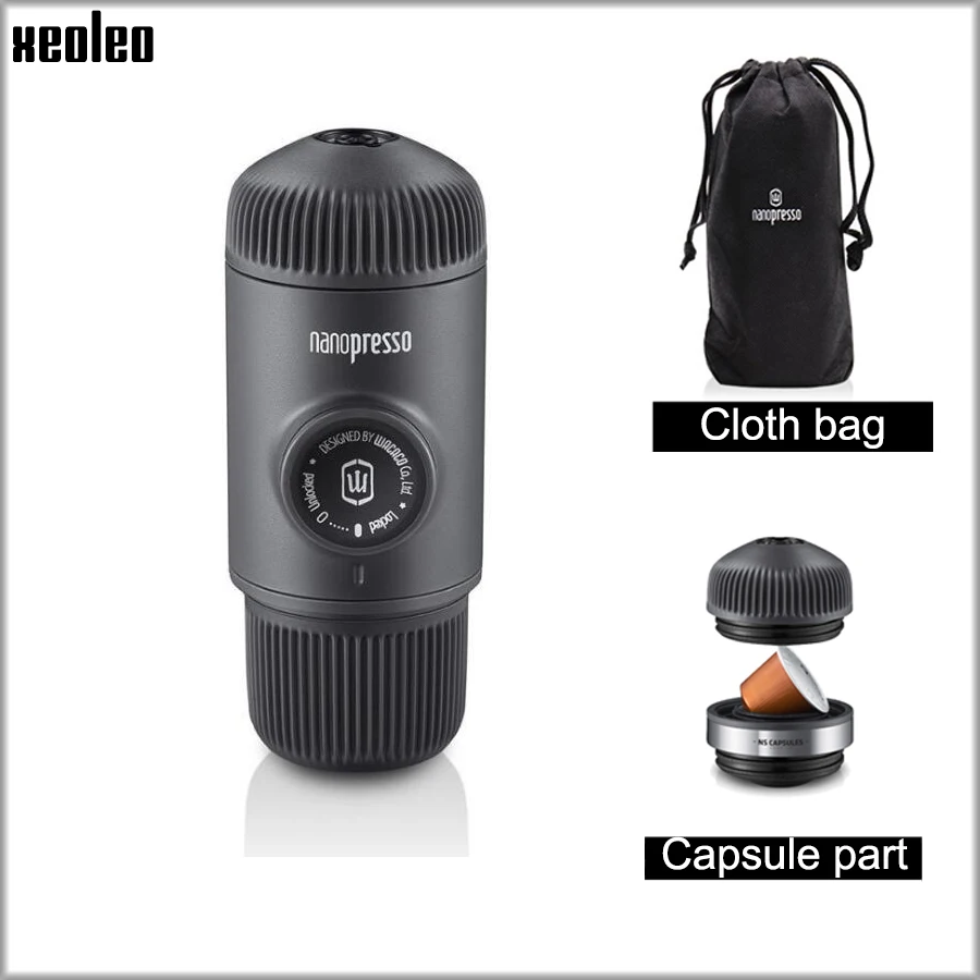 Black Capsule Cloth XEOLEO WACACO Nanopresso Кофеварка 18 бар портативная ручная кофемашина наружный дорожный Ручной пресс порошок/капсульный кофе 80 мл - Цвет: Black Capsule Cloth