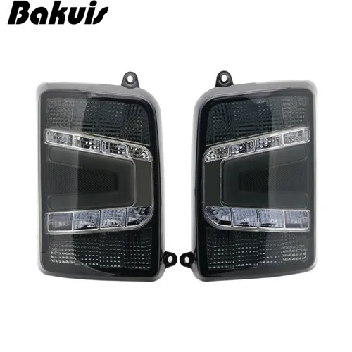 LED tail lights Gray Для Лада Нива 4X4 1995-светодиодный задний фонарь с ходовым поворотным сигналом PMMA/ABS пластик функциональные аксессуары Тюнинг Автомобиля - Цвет: LED tail lights Gray