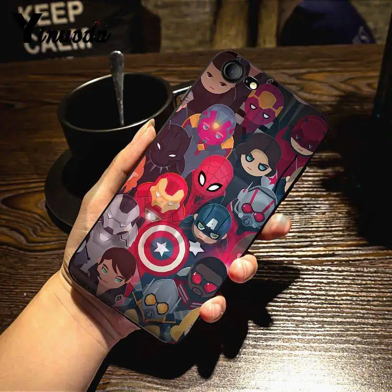 Yinuoda для iphone 7 6 X Чехол Дэдпул Железный человек Marvel Мстители чехол для телефона для iphone 11 Pro Max 7X6 6S 8 Plus 5 5S SE 5C