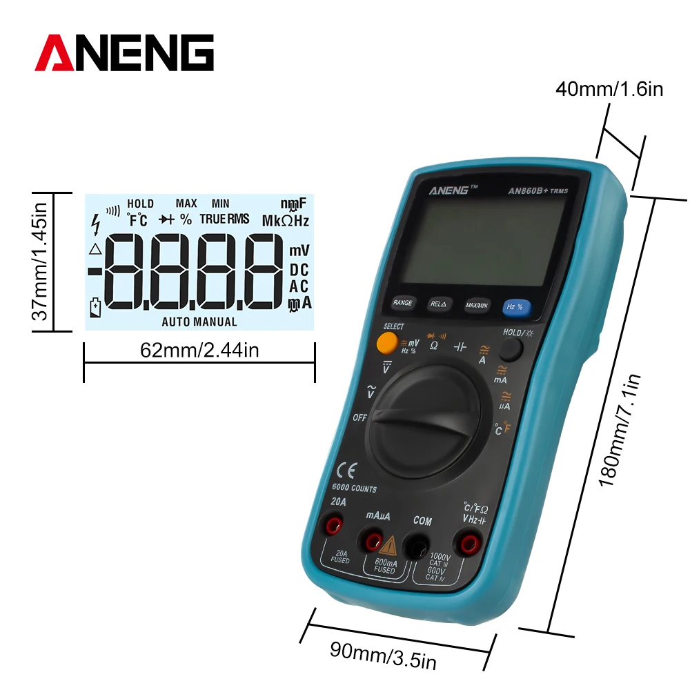 AN860B + зонд LCD 6000 отсчетов Цифровой мультиметр переменного/постоянного тока