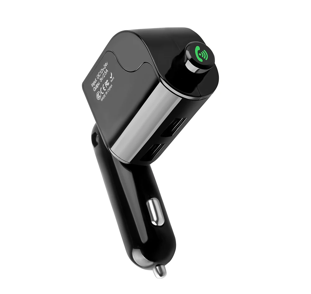 Onever поворотный Bluetooth автомобильный набор, свободные руки, FM передатчик MP3 плеер FM модулятор с 2.5A двойной зарядное устройство USB Поддержка TF-карты/U диск