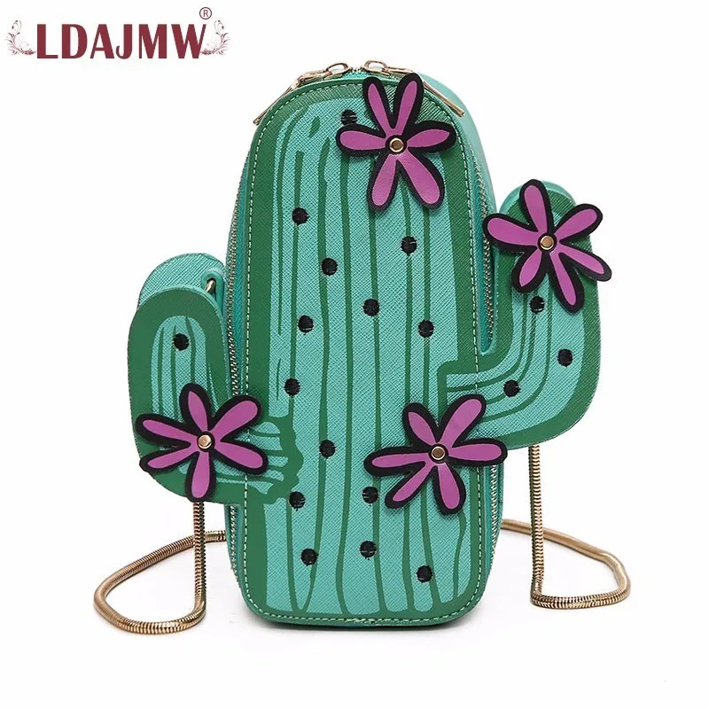 LDAJMW женская сумка 2017 Весенняя новая Индивидуальная на плечо С КАКТУСОМ модная
