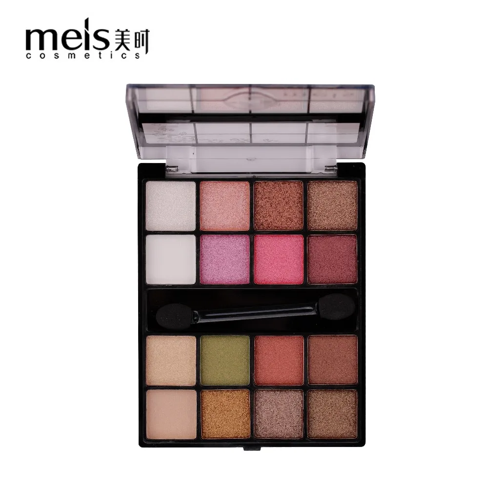 MEIS 16 палитра цветов Тени для век с кистью Make Up Eye Shimmer Makeup стойкие блестки