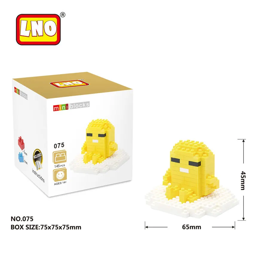 LNO японское аниме Gudetama 3D модели алмазные Строительные кирпичи Lazy eggs Yolk детские игры игрушки в сборе мини блоки фигурки