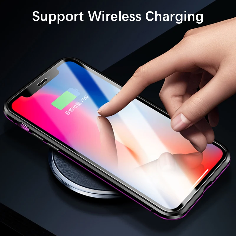SY чехол роскошный двухсторонний металлический магнитный из стекла для samsung S10 S8 S9