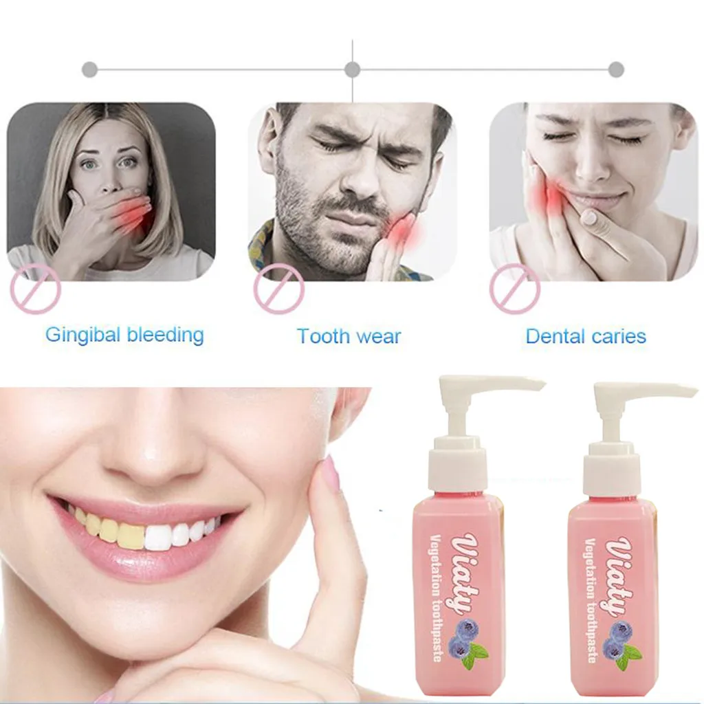 

Viaty Toothpaste Fruit powerful decontamination whitening Stain Removal Whitening Toothpaste Fight Bleeding Gums Fresh.