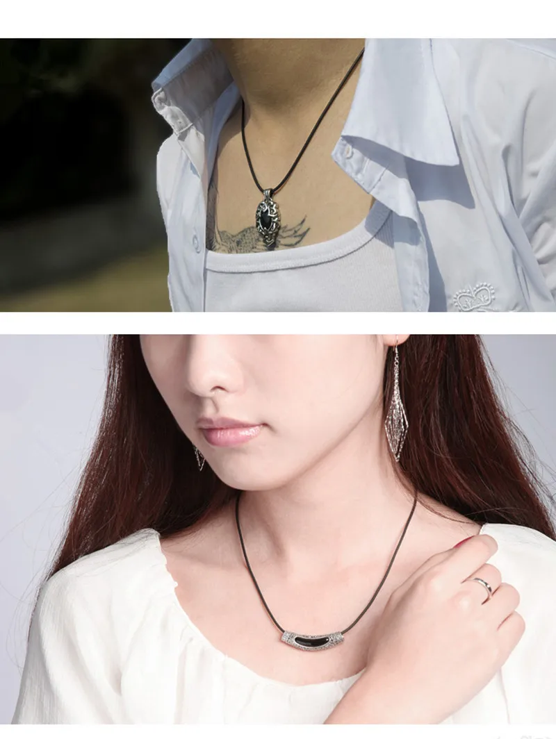 Подходящее ко всему твердое резиновое кожаное ожерелье из шнура с реальной 925