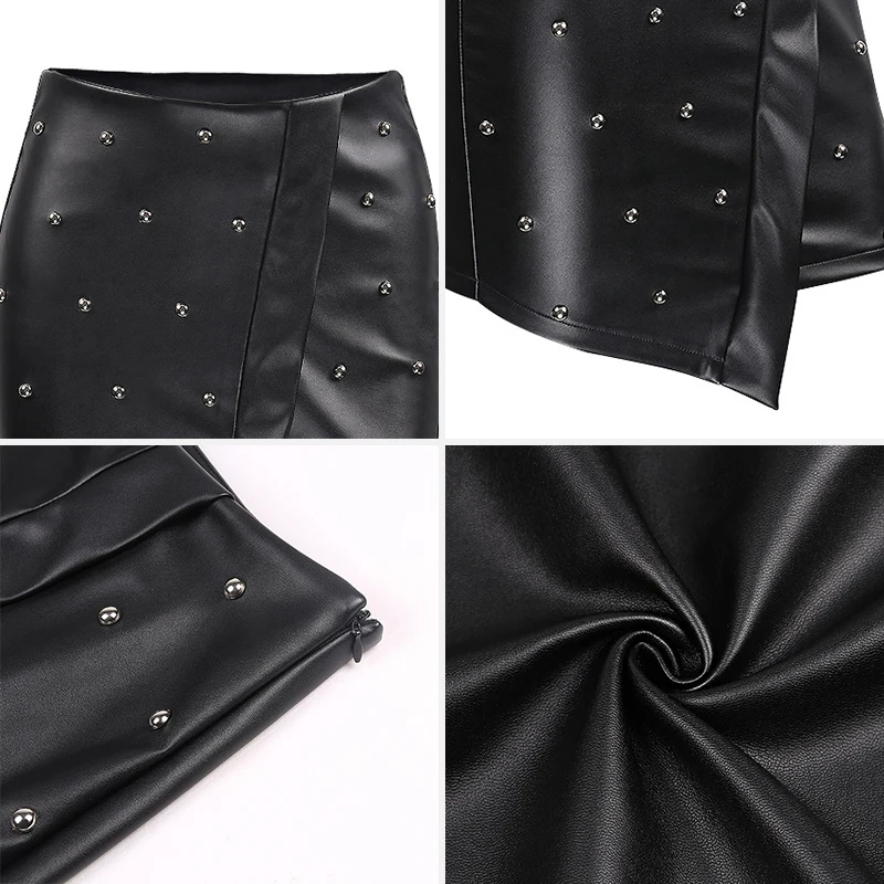 2019 летние женские кожаные юбки серии с высокой талией весенние повседневные