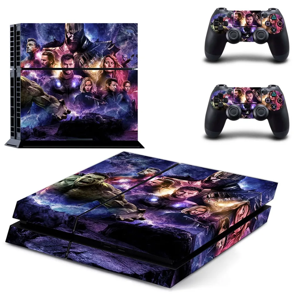Виниловая наклейка для консоли Playstation 4 и 2 контроллеров PS4 Мстители Endgame Железный