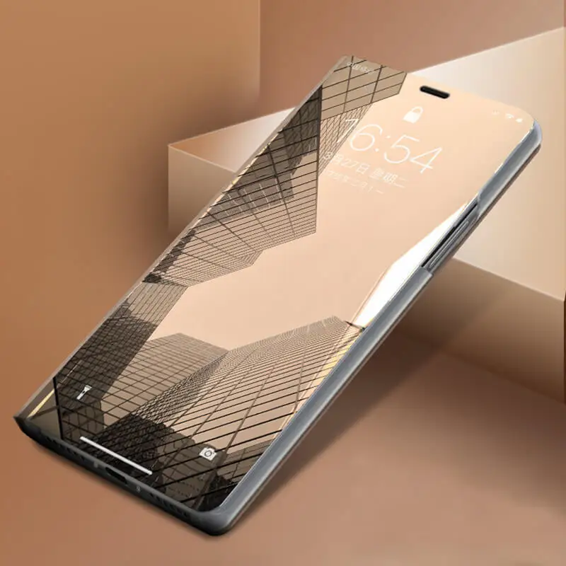 Gold Роскошный зеркальный флип-чехол для huawei P Smart P30 Pro P20 Lite mate 20 светильник Psmart Plus 6,3 Hawei P 30 Мягкая задняя крышка для телефона - Цвет: Gold