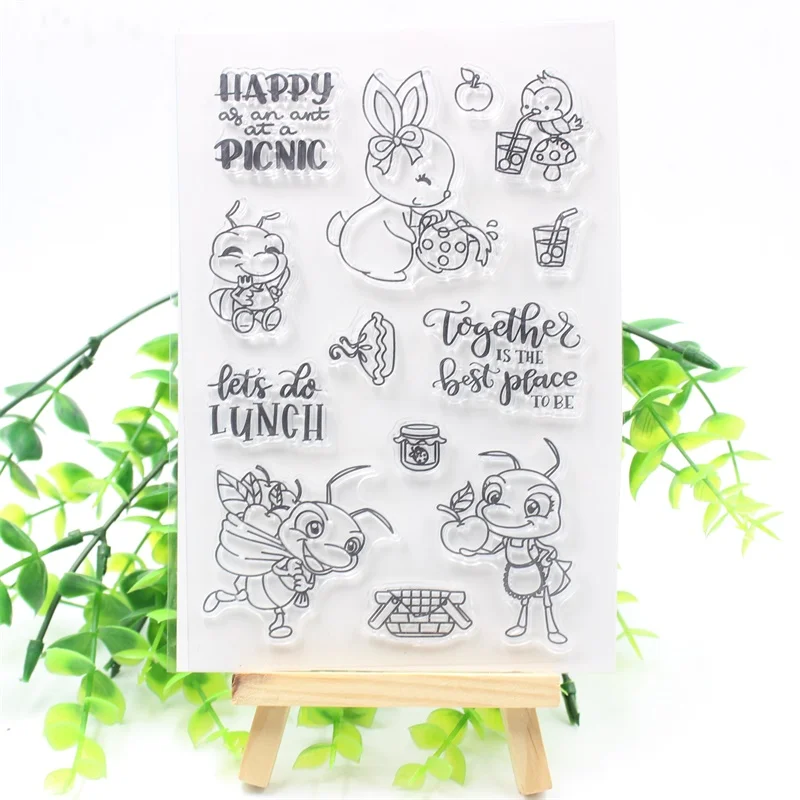 KSCRAFT Happy Picnic Transparent Clear Silicone Stamp/Seal for DIY scrapbooking/photo album Decorative clear stamp 441 | Дом и сад
