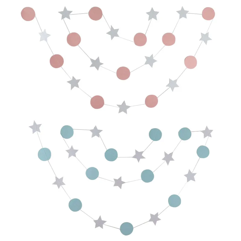 2 метра подвесной баннер звезда Круглая Бумажная гирлянда струны детская комната