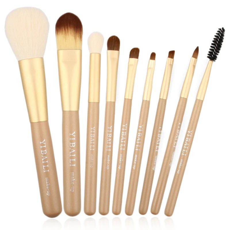 9 шт. Кисть для макияжа Тени век с ресницами контур губами Портативные