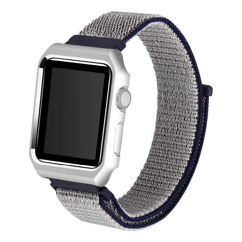 Модные спортивные нейлон ремешок + рамка для Apple Watch Series 1/2/3 замена наручные часы