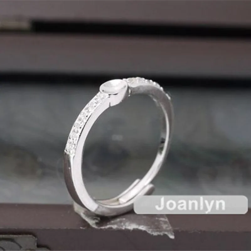 Кольцо Joanlyn для круглых бусин 4 мм 6 или жемчужин регулируемое кольцо с покрытием