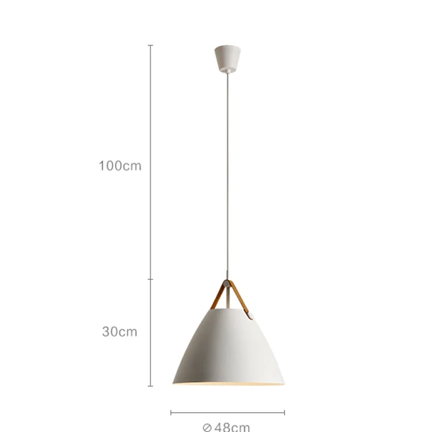 Modern simple leather LED single head pendant light macaron colorful foyer coffee shop dining room droplight metal hanging lamp | Освещение
