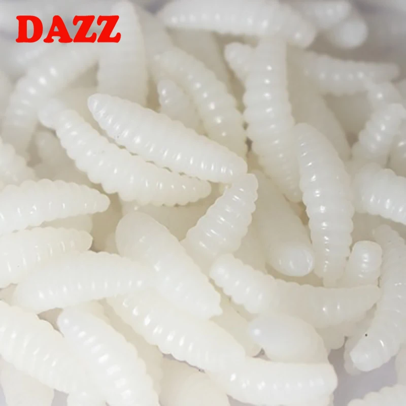 10 шт. 2 см/0 4 г Мягкая рыболовная приманка Mealworms черви Светящиеся Силиконовые