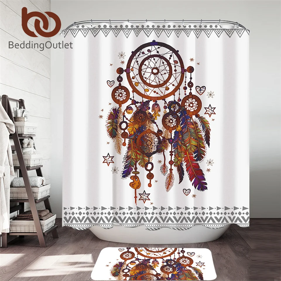 BeddingOutlet хипстерская Акварельная занавеска для душа с нескользящим напольным