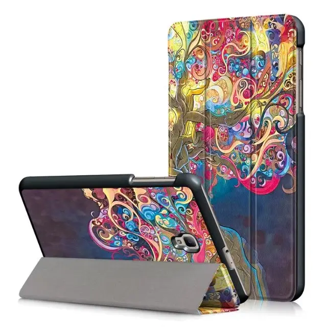 Ultra Slim Смарт откидной флип чехол для t380 защитный магнит Smart Cover для Samsung Galaxy Tab 8.0 t380 T385+ ручка - Цвет: Черный