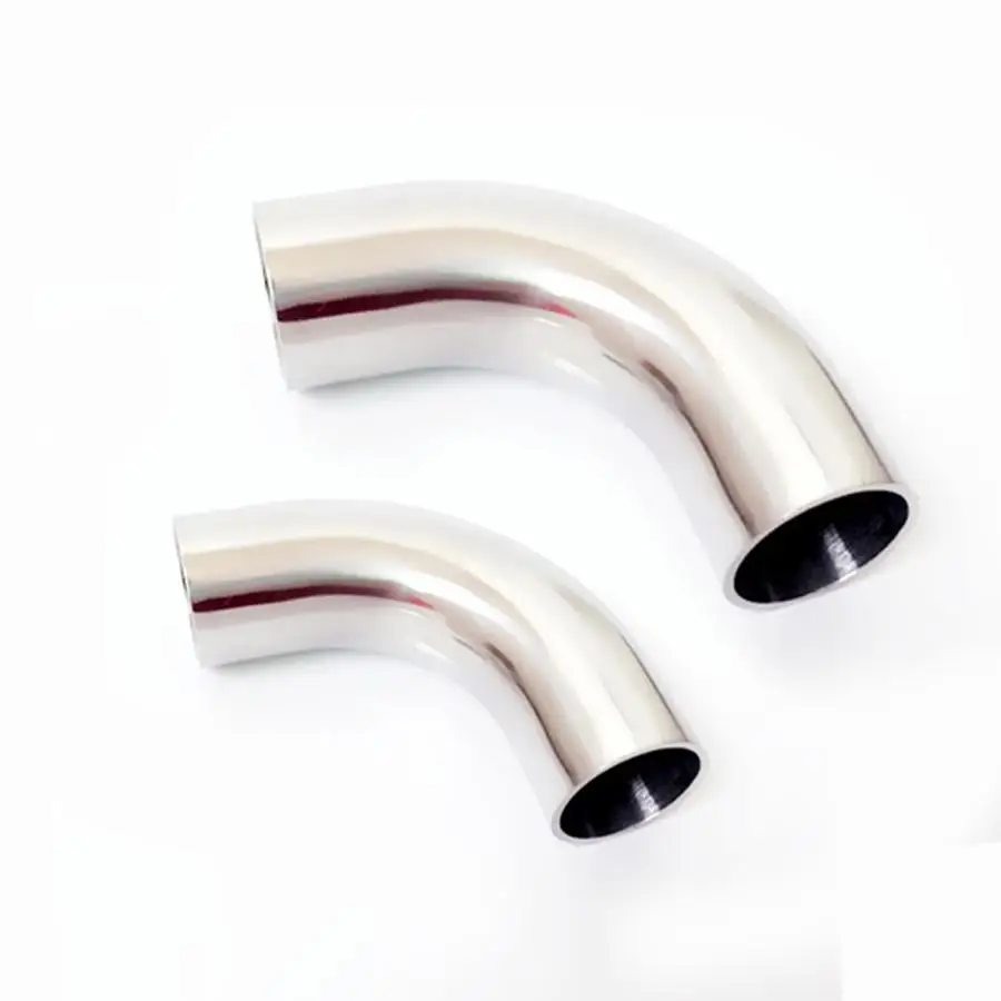 

76mm 3" OD lengthen 20mm SUS 316L Stainless Steel Sanitary Butt Weld 90 Deg Elbow Pipe Fitting Homebrew Beer