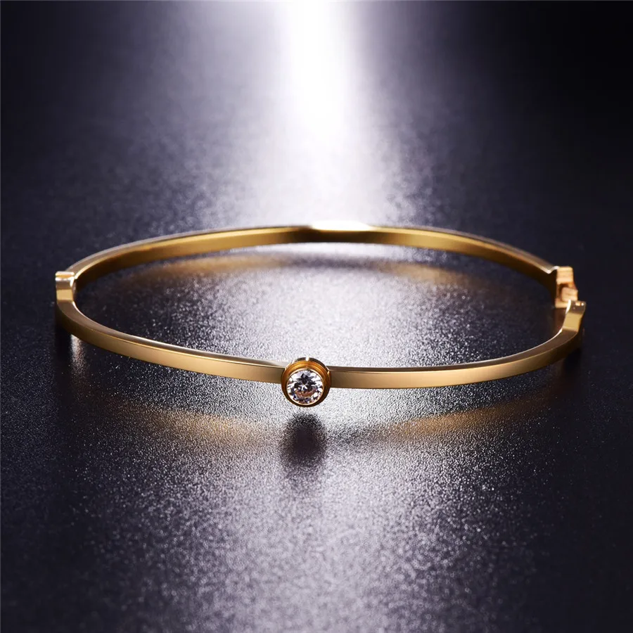 Женский браслет Martick в европейском стиле с блестящей кубической золотой цепочкой