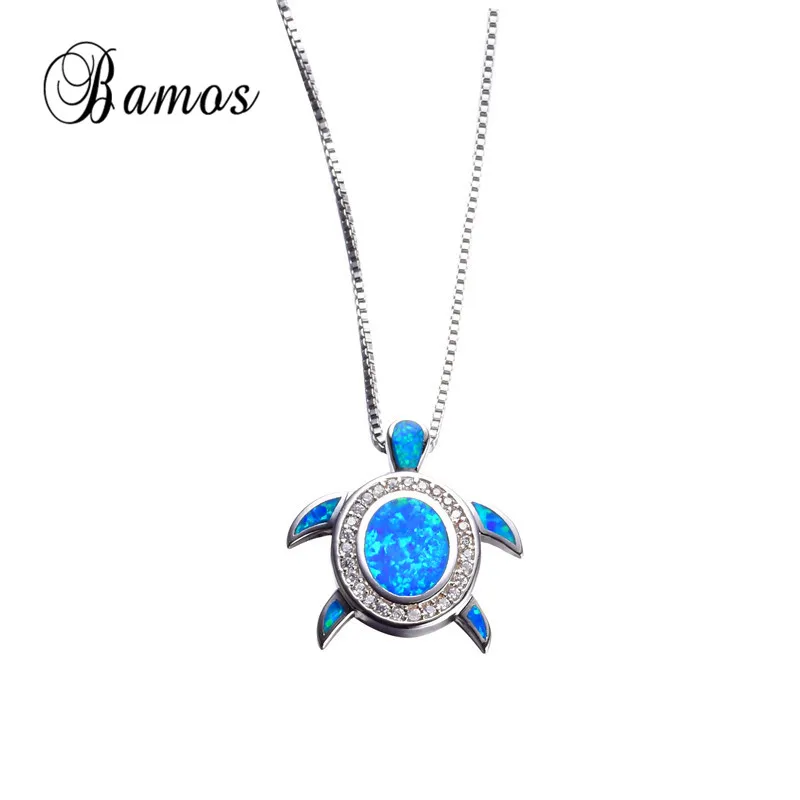 Ожерелье с подвеской в виде черепахи из голубого огненного опала|turtle pendant