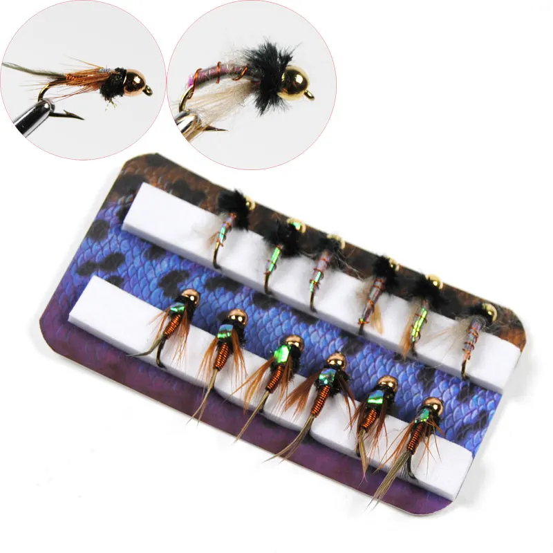 Bimoo Beadheads Nymph медь Джон муха латунная головка Nymph камень муха приманка отправка коробки