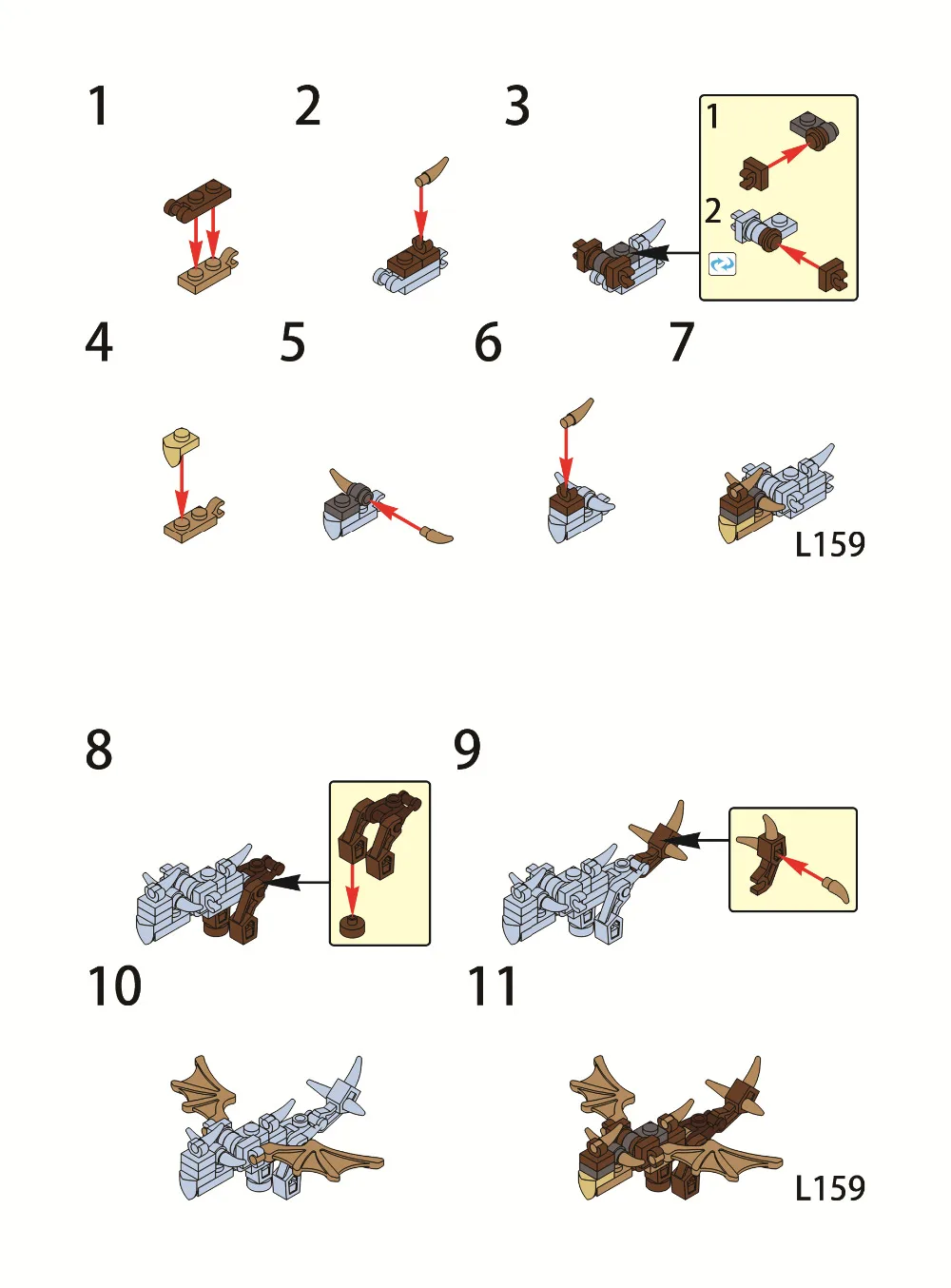 7 шт./лот животные фильм Occamy Thestral aragegg Spider Thunderbird basilisk Erumpent строительные блоки