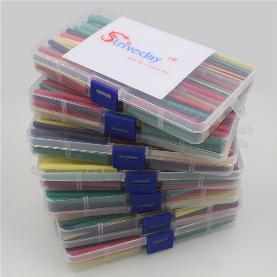 Striveday 180Pcs 1.5MM 2.5MM 3MM 4MM 5MM 6MM 8MM 10MM  Heat Shrink Tube Tubing Kit Box Sleeving Wrap Wire Cable Heat Shrinkable